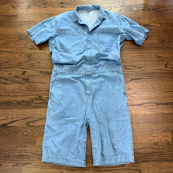 ASOS Romper Blue Chambray One Piece Romper Size 32 Tall - Picture 1 of 5
